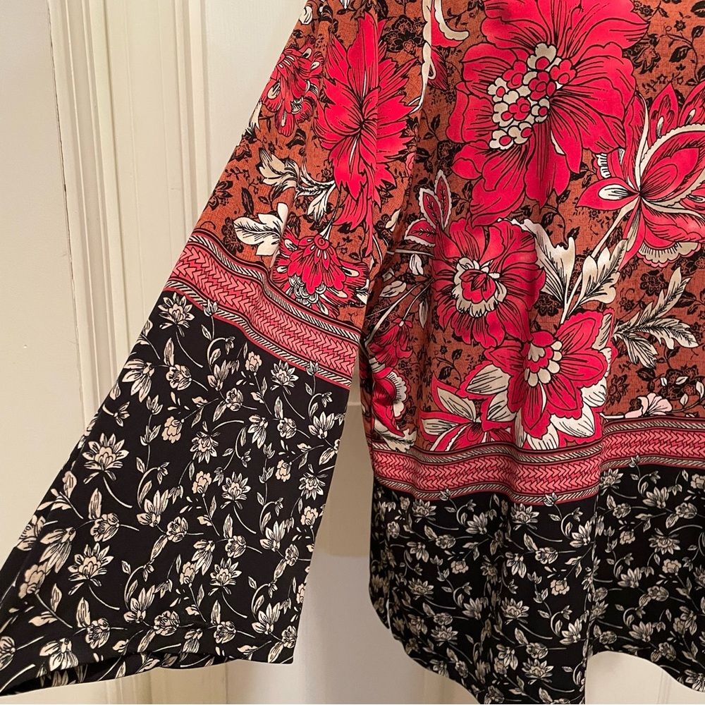 The Limited Collection Tunic Vibrant Boho Floral Pattern 3/4 Sleeve Womens Large - Picture 4 of 6